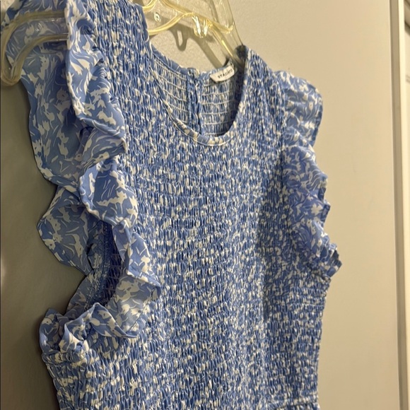 Staccato Smocked Blue Floral Bodice Midi Dress - Picture 8 of 10